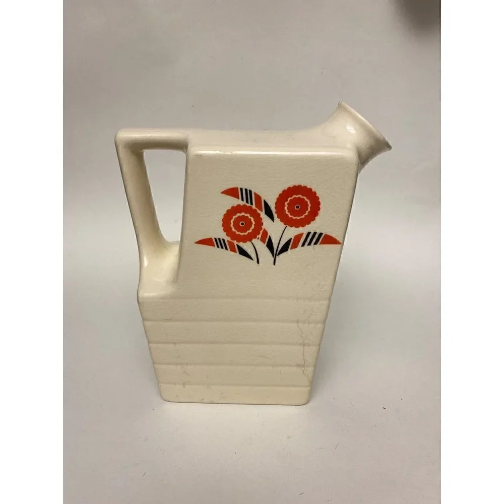 Vintage Universal Potteries Inc. Ceramic White Square Jug Pitcher